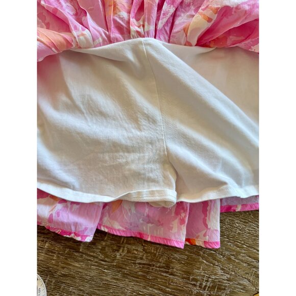 Pink Floral Dress With Attached Shorts Peach Love California M - Picture 3 of 8